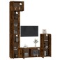 Set di Mobili Porta TV 5 pz Rovere Fumo in Legno Multistrato Set di Mobili Porta TV 5 pz Rovere Fumo in Legno Multistrato