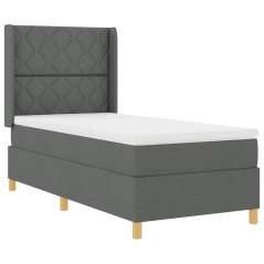 Letto a Piattaforma vidaXL con Materasso e LED Grigio Scuro 100x200 cm Tessuto
