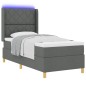 Letto a Piattaforma vidaXL con Materasso e LED Grigio Scuro 100x200 cm Tessuto Letto a Piattaforma vidaXL con Materasso e LED Grigio Scuro 100x200 cm Tessuto