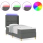 Letto a Piattaforma vidaXL con Materasso e LED Grigio Scuro 100x200 cm Tessuto Letto a Piattaforma vidaXL con Materasso e LED Grigio Scuro 100x200 cm Tessuto