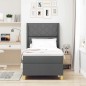 Letto a Piattaforma vidaXL con Materasso e LED Grigio Scuro 100x200 cm Tessuto Letto a Piattaforma vidaXL con Materasso e LED Grigio Scuro 100x200 cm Tessuto