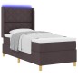 vidaXL Letto Box Spring con Materasso e LED Marrone Scuro 100x200 cm Tessuto