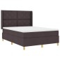 vidaXL Letto a Box con Materasso e LED Marrone Scuro 140x190 cm Tessuto