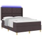 vidaXL Letto a Box con Materasso e LED Marrone Scuro 140x190 cm Tessuto