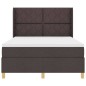 vidaXL Letto a Box con Materasso e LED Marrone Scuro 140x190 cm Tessuto