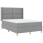 vidaXL Letto Box Spring con Materasso e Luce LED Grigio Chiaro 140x200 cm in Tessuto