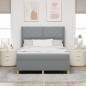 vidaXL Letto Box Spring con Materasso e Luce LED Grigio Chiaro 140x200 cm in Tessuto