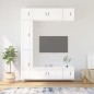 Set di Mobili Porta TV 7 pz Bianco Lucido in Legno Multistrato Set di Mobili Porta TV 7 pz Bianco Lucido in Legno Multistrato
