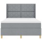 vidaXL Letto Box Spring con Materasso e Luce LED Grigio Chiaro 140x200 cm in Tessuto