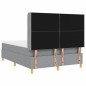 vidaXL Letto Box Spring con Materasso e Luce LED Grigio Chiaro 140x200 cm in Tessuto