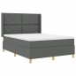 vidaXL Letto Box Spring con Materasso & LED Grigio Scuro 140x200 cm Tessuto