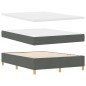 vidaXL Letto Box Spring con Materasso & LED Grigio Scuro 140x200 cm Tessuto
