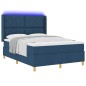 letto a box spring vidaXL con materasso e LED blu 140x200 cm tessuto