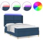 letto a box spring vidaXL con materasso e LED blu 140x200 cm tessuto