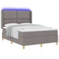 Letto a Molla Box con Materasso e LED Tortora 160x200 cm in Tessuto Letto a Molla Box con Materasso e LED Tortora 160x200 cm in Tessuto