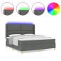 vidaXL Letto a Molle con Materasso e LED Grigio Scuro 180x200 cm Tessuto vidaXL Letto a Molle con Materasso e LED Grigio Scuro 180x200 cm Tessuto