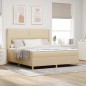 Letto Box Spring vidaXL con materasso e LED Crema 180x200 cm Tessuto