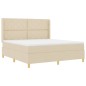 Letto Box Spring vidaXL con materasso e LED Crema 180x200 cm Tessuto