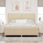 Letto Box Spring vidaXL con materasso e LED Crema 180x200 cm Tessuto