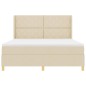 Letto Box Spring vidaXL con materasso e LED Crema 180x200 cm Tessuto