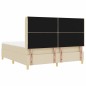 Letto Box Spring vidaXL con materasso e LED Crema 180x200 cm Tessuto