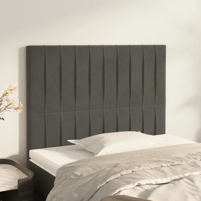 vidaXL Testiera 2 pz Grigio Scuro 80x5x78/88 cm in Velluto vidaXL Testiera 2 pz Grigio Scuro 80x5x78/88 cm in Velluto