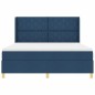 vidaXL Letto con rete a doghe e materasso & LED Blu 180x200 cm Tessuto