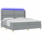 vidaXL Letto Box Spring con Materasso e Luce LED Grigio Chiaro 200x200 cm Tessuto