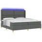 vidaXL Letto con Rete a Molla e Materasso & LED Grigio Scuro 200x200 cm Tessuto