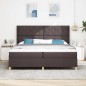 vidaXL Letto a Doghe con Materasso e LED Marrone Scuro 200x200 cm Tessuto