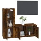 Set Mobili Porta TV 2 pz Rovere Fumo in Legno Multistrato Set Mobili Porta TV 2 pz Rovere Fumo in Legno Multistrato