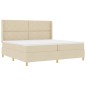 Letto Box Spring vidaXL con Materasso e LED Crema 200x200 cm Tessuto