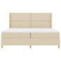 Letto Box Spring vidaXL con Materasso e LED Crema 200x200 cm Tessuto