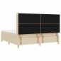 Letto Box Spring vidaXL con Materasso e LED Crema 200x200 cm Tessuto