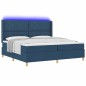 vidaXL Letto Box Spring con Materasso e LED Blu 200x200 cm Tessuto
