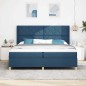 vidaXL Letto Box Spring con Materasso e LED Blu 200x200 cm Tessuto