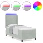 vidaXL Letto Contenitore con Materasso & Luce LED Grigio Chiaro 80x200 cm in Velluto vidaXL Letto Contenitore con Materasso & Luce LED Grigio Chiaro 80x200 cm in Velluto