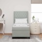 vidaXL Letto Contenitore con Materasso & Luce LED Grigio Chiaro 80x200 cm in Velluto vidaXL Letto Contenitore con Materasso & Luce LED Grigio Chiaro 80x200 cm in Velluto