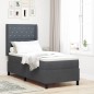vidaXL Letto Box Spring con Materasso & LED Grigio Scuro 80x200 cm Velluto