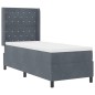 vidaXL Letto Box Spring con Materasso & LED Grigio Scuro 80x200 cm Velluto