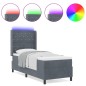 vidaXL Letto Box Spring con Materasso & LED Grigio Scuro 80x200 cm Velluto