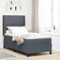 vidaXL Letto a Molle con Materasso e LED Grigio Scuro 90x190 cm Velluto