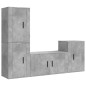 Set di Mobili Porta TV 4 pz Grigio Cemento in Legno Multistrato Set di Mobili Porta TV 4 pz Grigio Cemento in Legno Multistrato