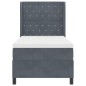 vidaXL Letto a Molle con Materasso e LED Grigio Scuro 90x190 cm Velluto