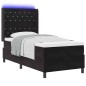 vidaXL Letto Box Spring con Materasso e LED Nero 90x190 cm Velluto vidaXL Letto Box Spring con Materasso e LED Nero 90x190 cm Velluto