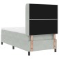 vidaXL Letto a Molle con Materasso & Luce LED Grigio Chiaro 100x200 cm Velluto vidaXL Letto a Molle con Materasso & Luce LED Grigio Chiaro 100x200 cm Velluto