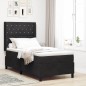 vidaXL Letto Box Spring con Materasso e LED Nero 100x200 cm Velluto