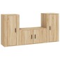 Set di Mobili Porta TV 3 pz Rovere Sonoma in Legno Multistrato Set di Mobili Porta TV 3 pz Rovere Sonoma in Legno Multistrato
