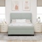 vidaXL Letto Box Spring con Materasso e Luce LED Grigio Chiaro 140x200 cm in Velluto
