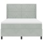 vidaXL Letto Box Spring con Materasso e Luce LED Grigio Chiaro 140x200 cm in Velluto